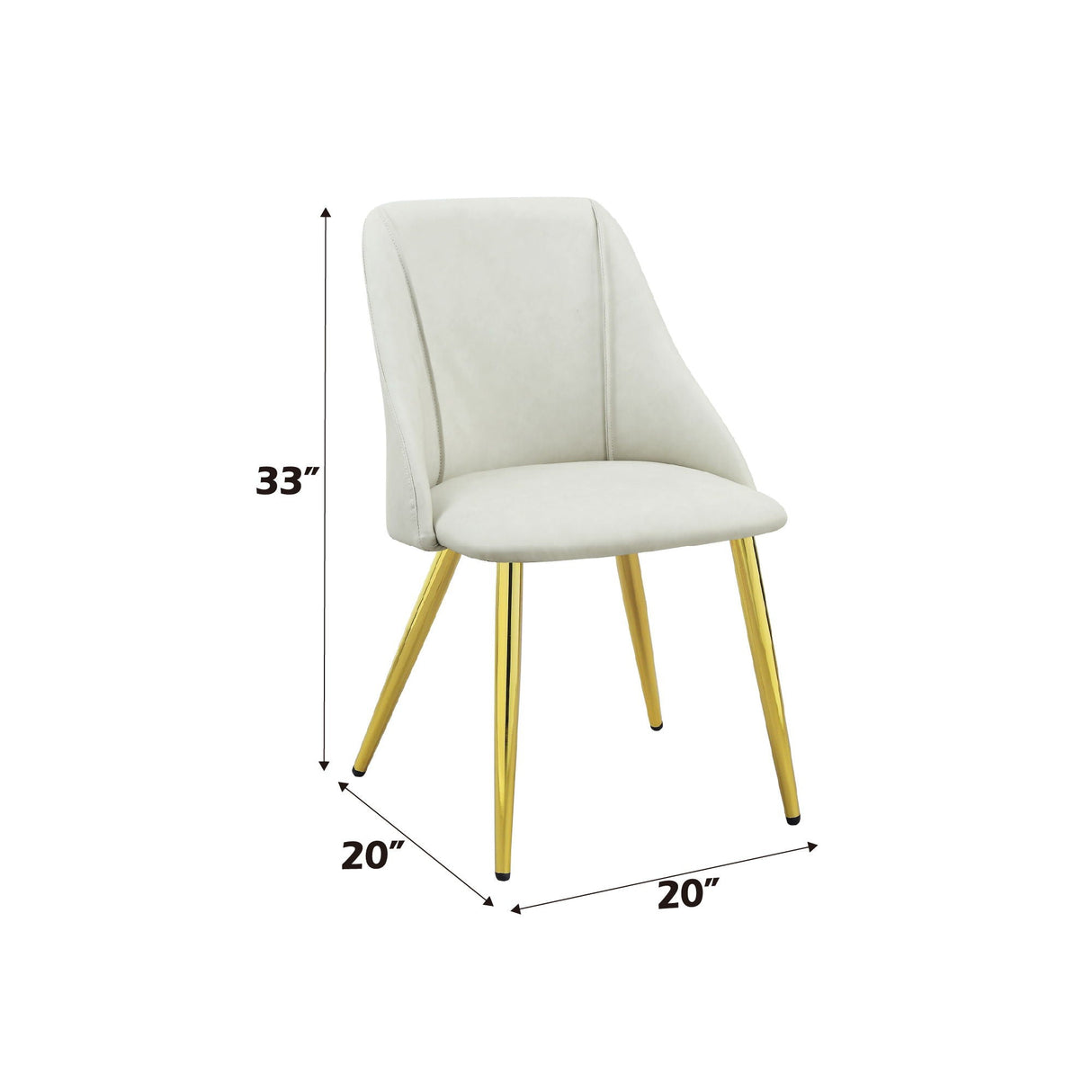Gaines - Synthetic Leather Side Chair (Set of 2) - White - Best Buy Furniture