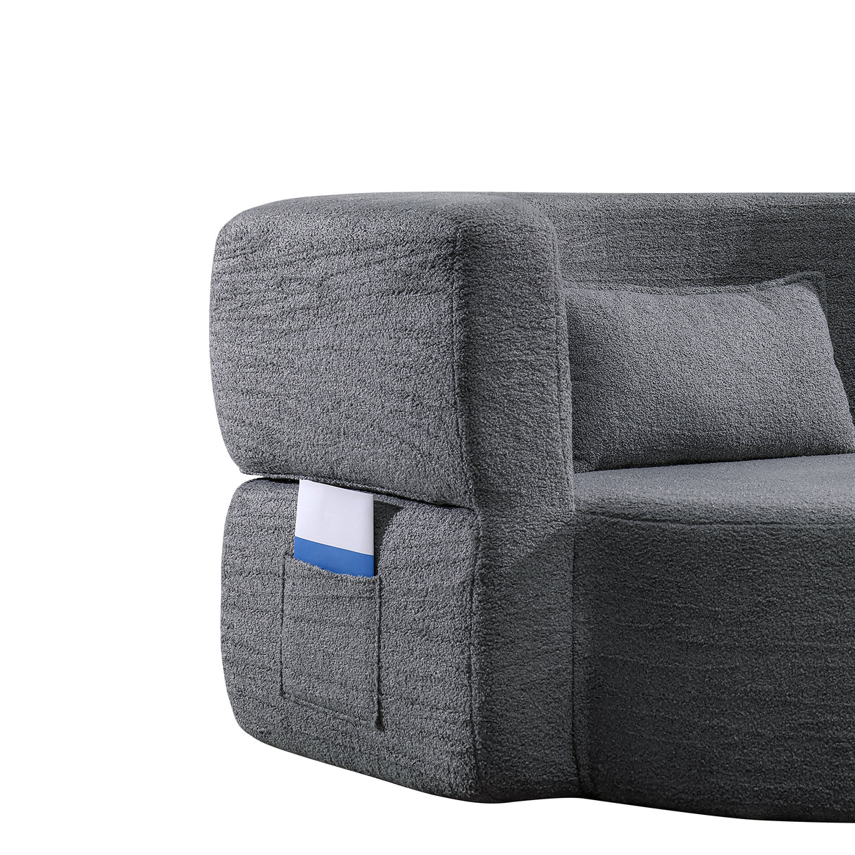 Folding Sofa Bed - Convertible Teddy Bear Fabric Sleeper