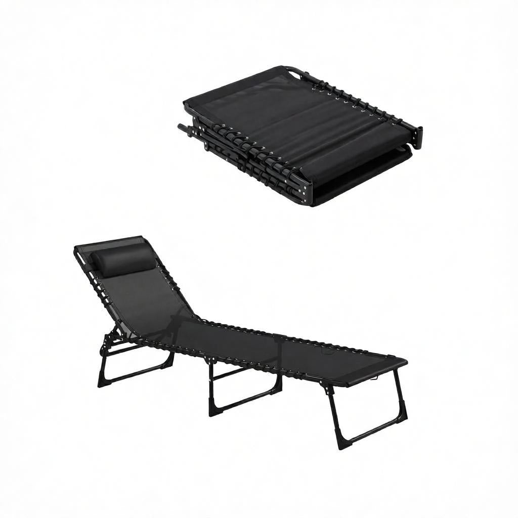 2pcs Folding Chaise Lounge Pool Chairs