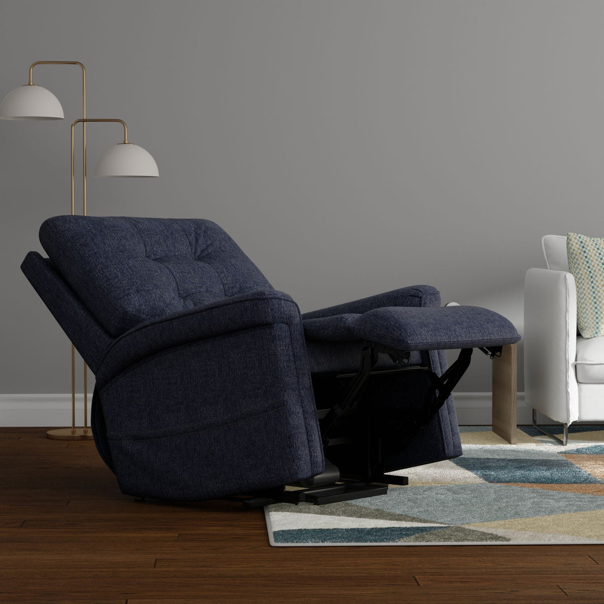 Velour Power Lift Chair - Blue