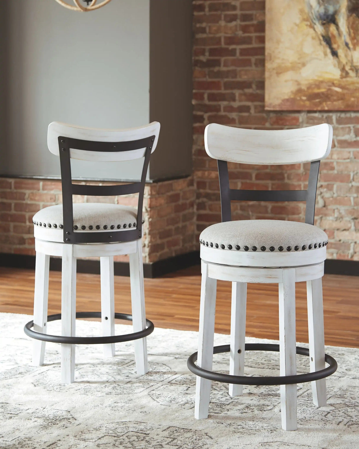 Valebeck - Full Back Swivel Stool - Best Buy Furniture