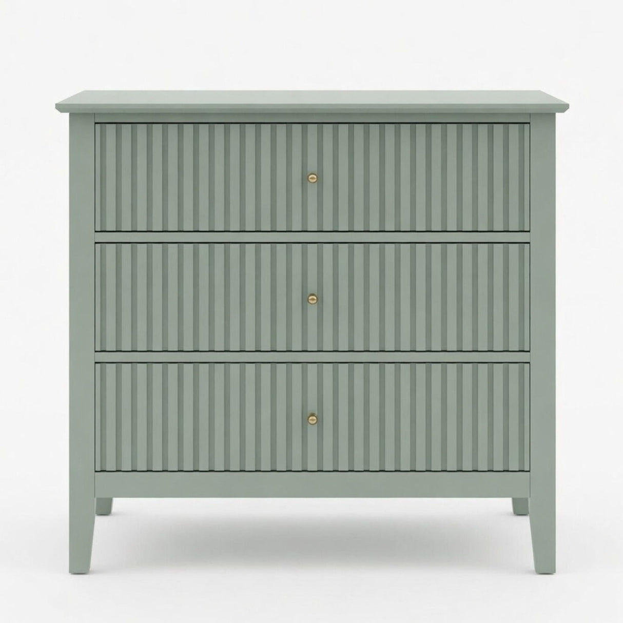Fluted 3 Drawer Nightstand With Soft Close Slides