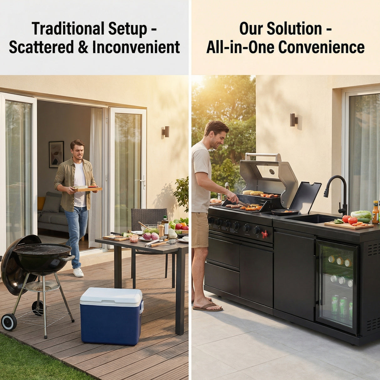 84-Inch Deluxe Stainless Steel Gas Outdoor Kitchen Barbecue Island Grill