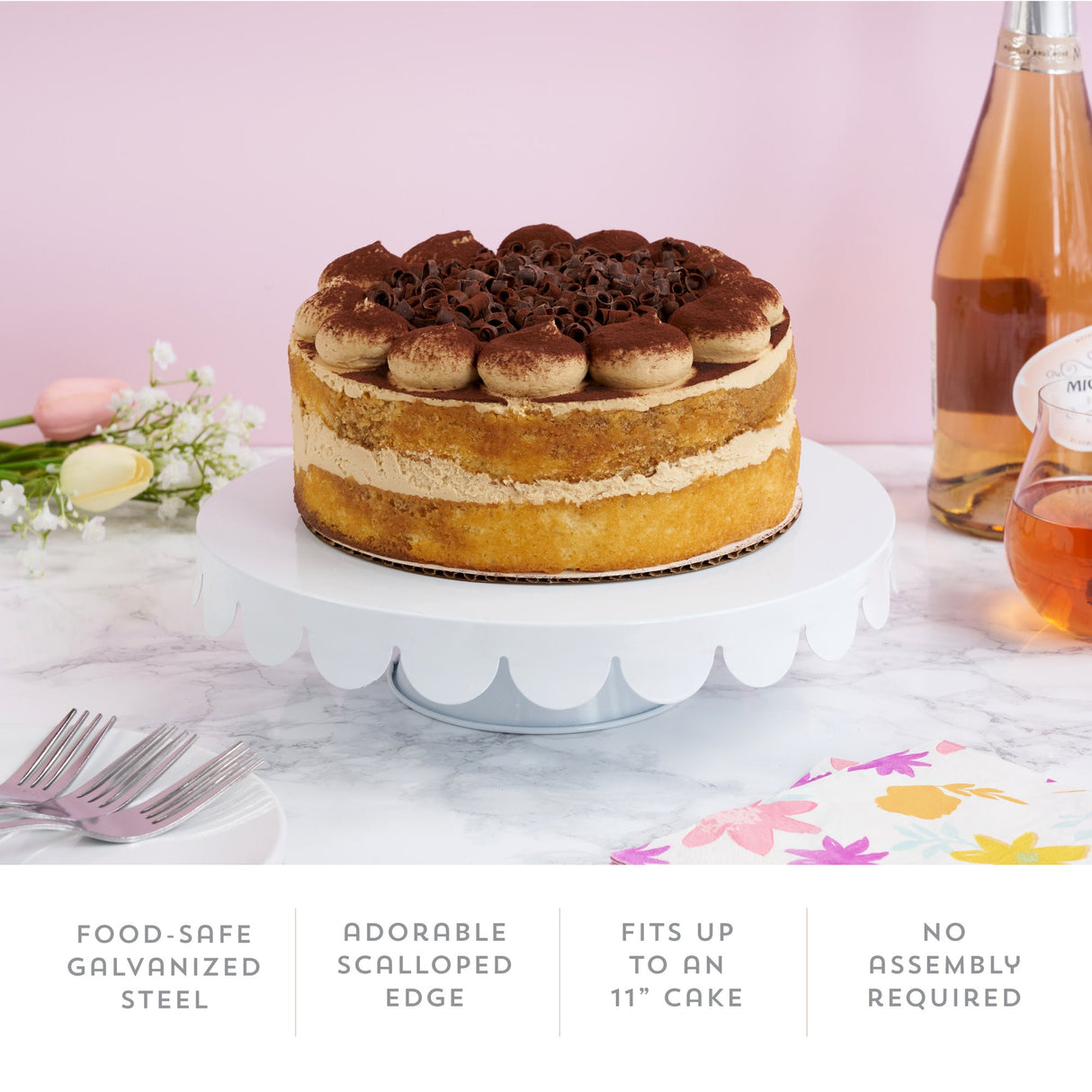 Metal Cake Stand in White