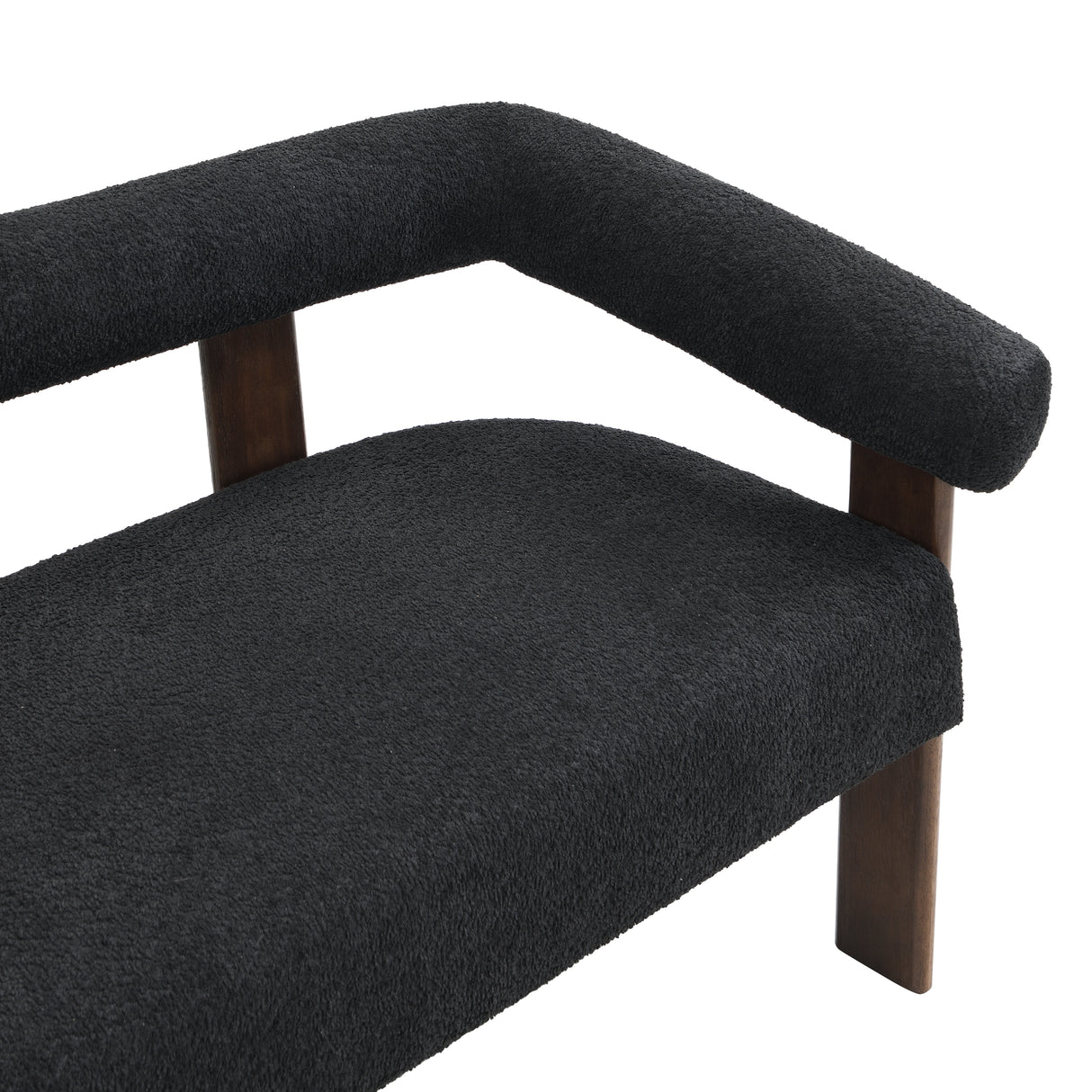 Round Armrest Loveseat (Black + Brown)