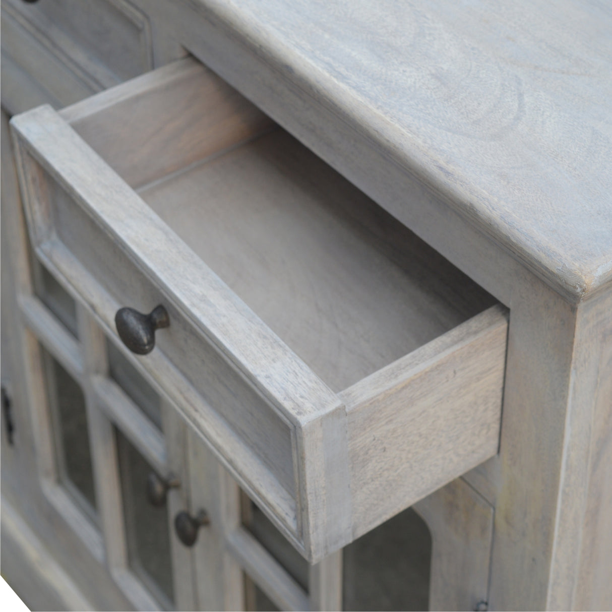 Solid Wood Stone Acid Wash Glazed Sideboard