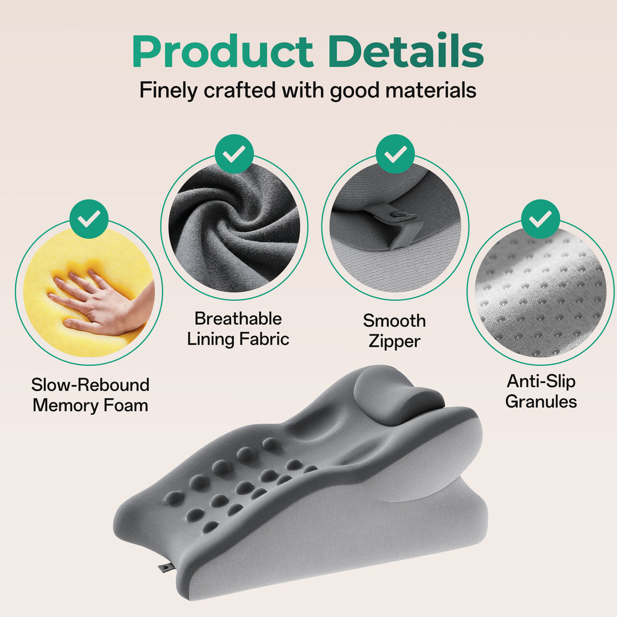 Ergonomic 27° Memory Foam Support Pillow