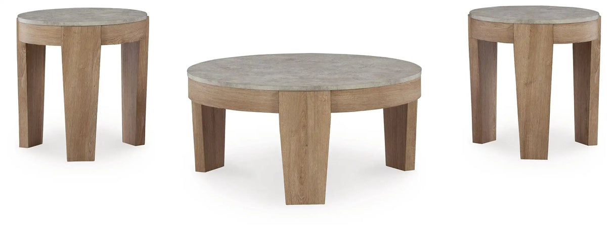 Guystone - Occasional Table Set (Set of 3) - Light Brown - Best Buy Furniture
