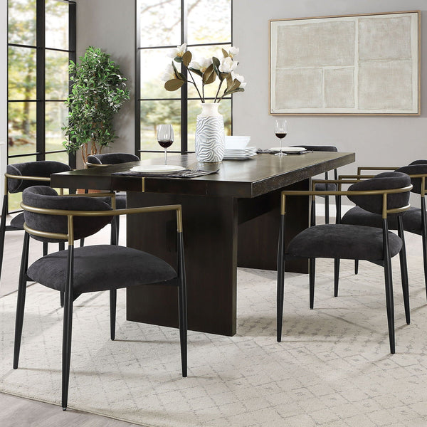 Jaramillo - 7 Pieces Dining Room Set - Gold / Rustic Espresso - Best Buy Furniture