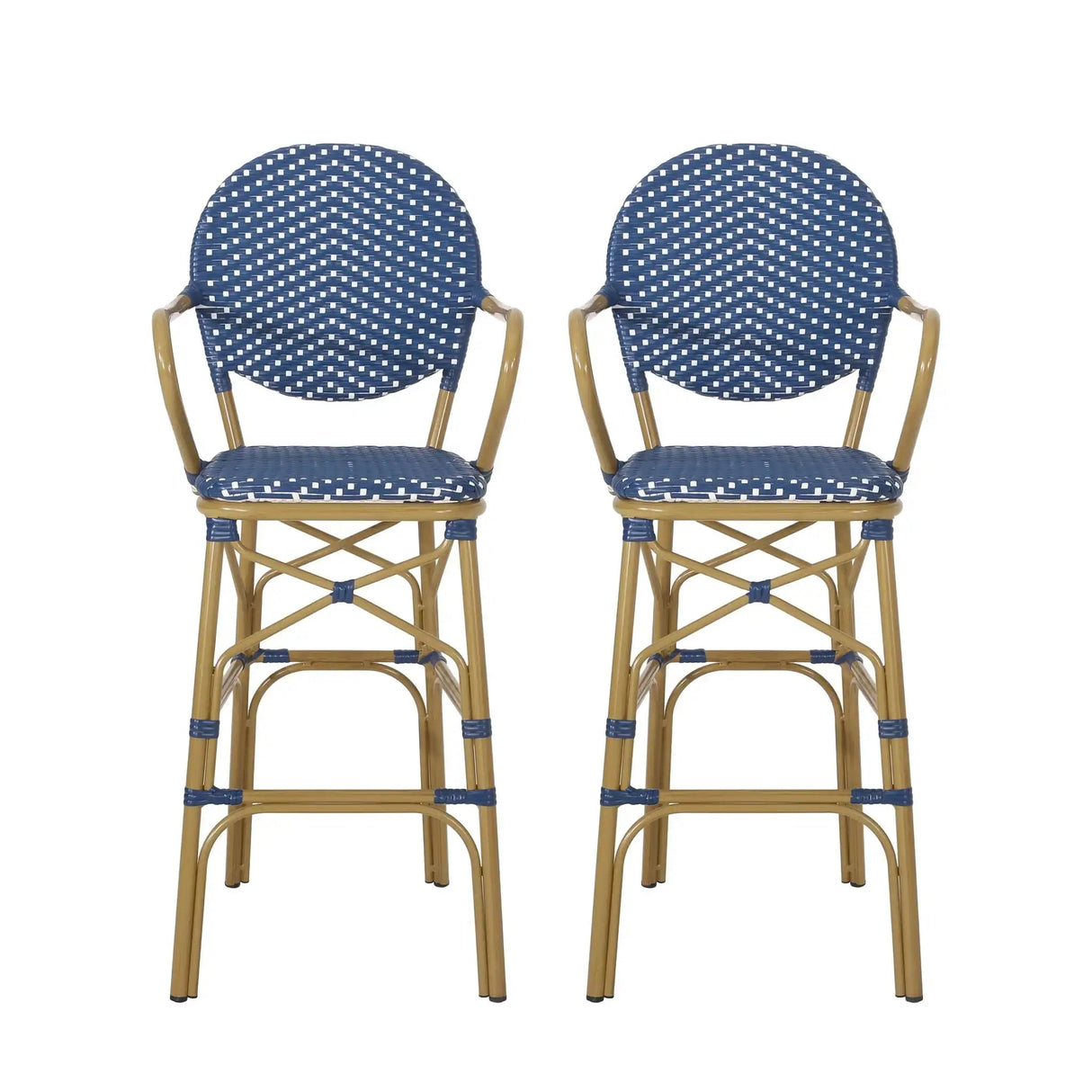 Outdoor Wicker And Aluminum French Barstools (Set of 2) - Best Buy Furniture
