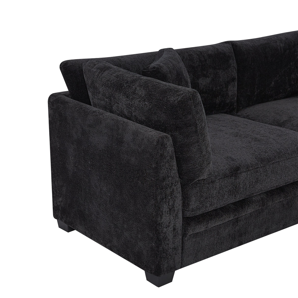 83.50" Modern Flared Arms Sofa (Black)