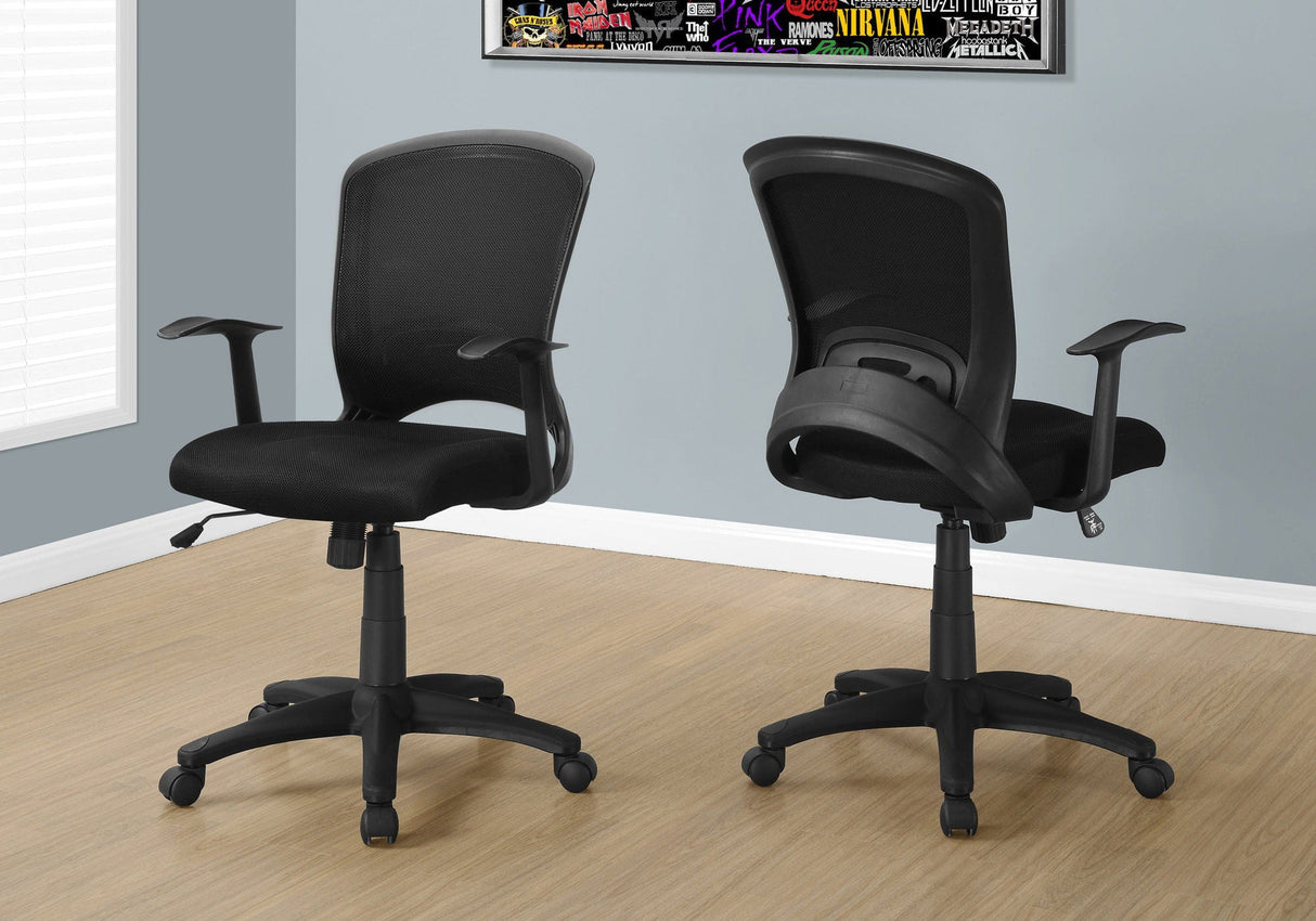 Office Chair, Adjustable Height, Swivel, Ergonomic, Armrests, Mesh - Black - Best Buy Furniture