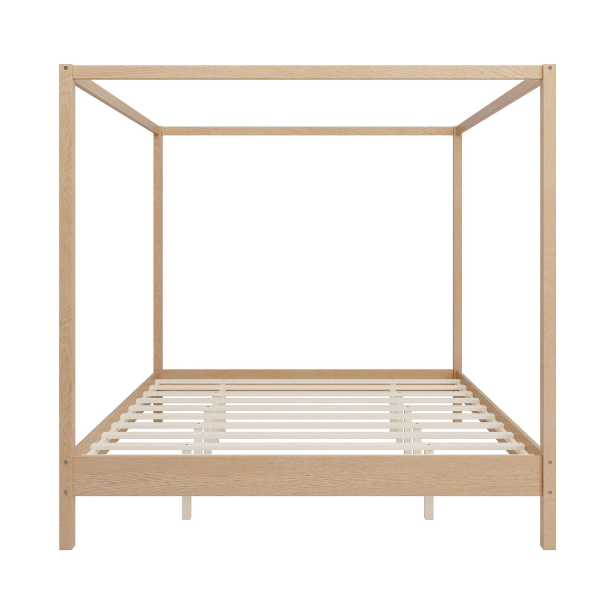 Canopy Bed Frame 4 Poster Platform Bed With Slats Support, No Box Spring Needed
