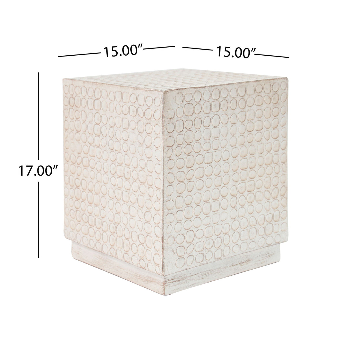 Chic Modern Mgo Cube Side Table With Fluted Design - Antique Brown - Best Buy Furniture