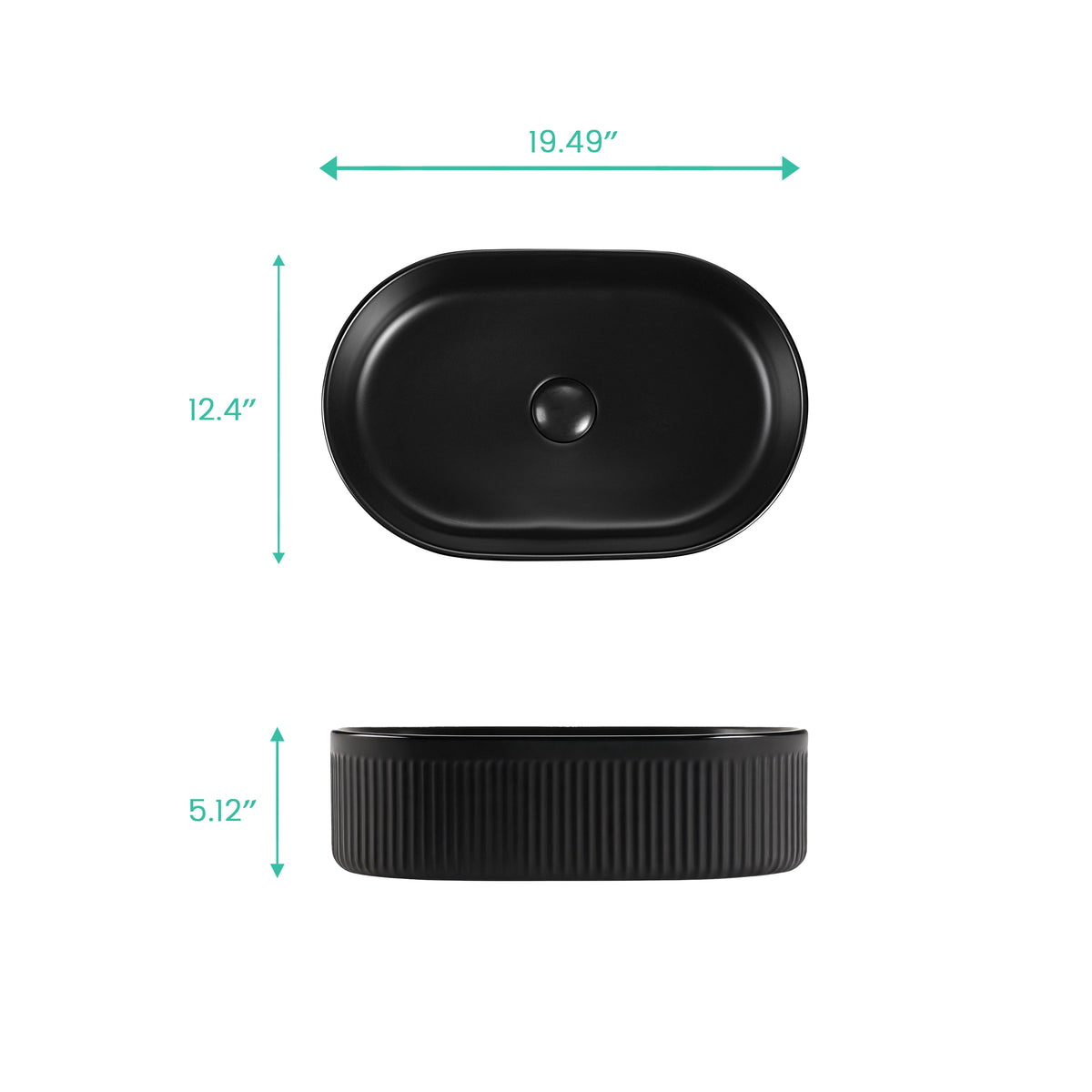 Integrated Oval Bathroom Sink