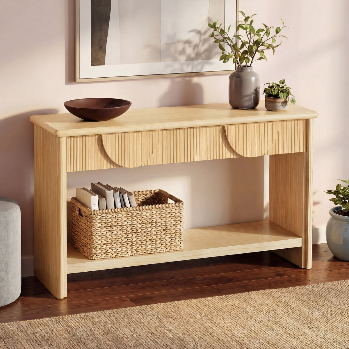 55" Fluted Console Table