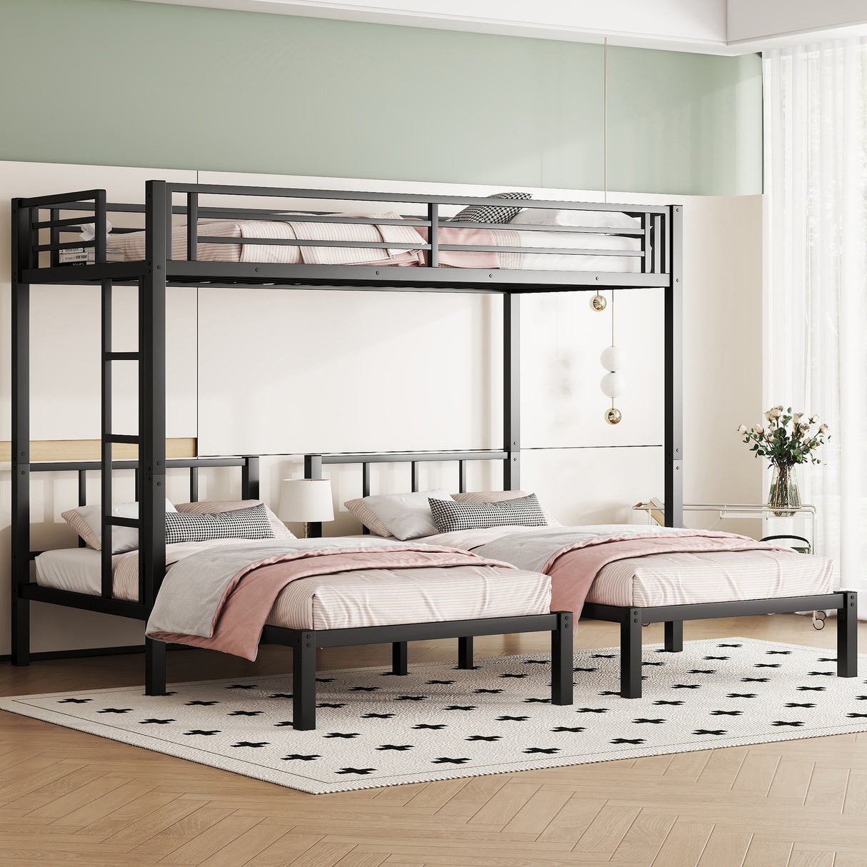 Metal Triple Bunk Bed for Kids