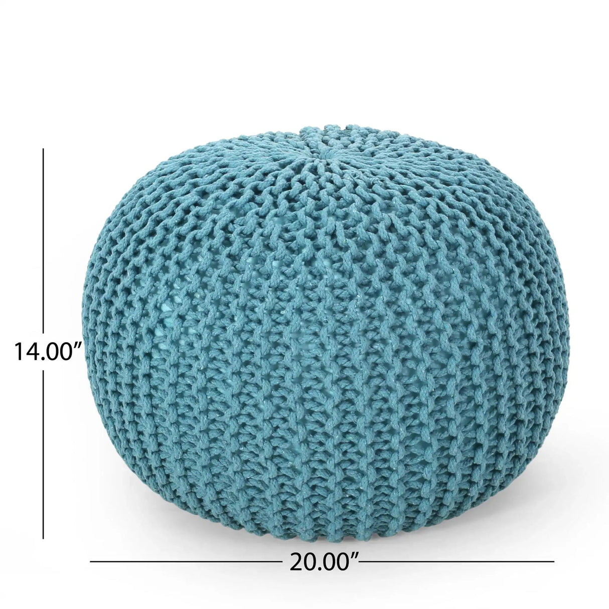 Moro - Knitted Cotton Round Pouf With Pumpkin Shape - Best Buy Furniture