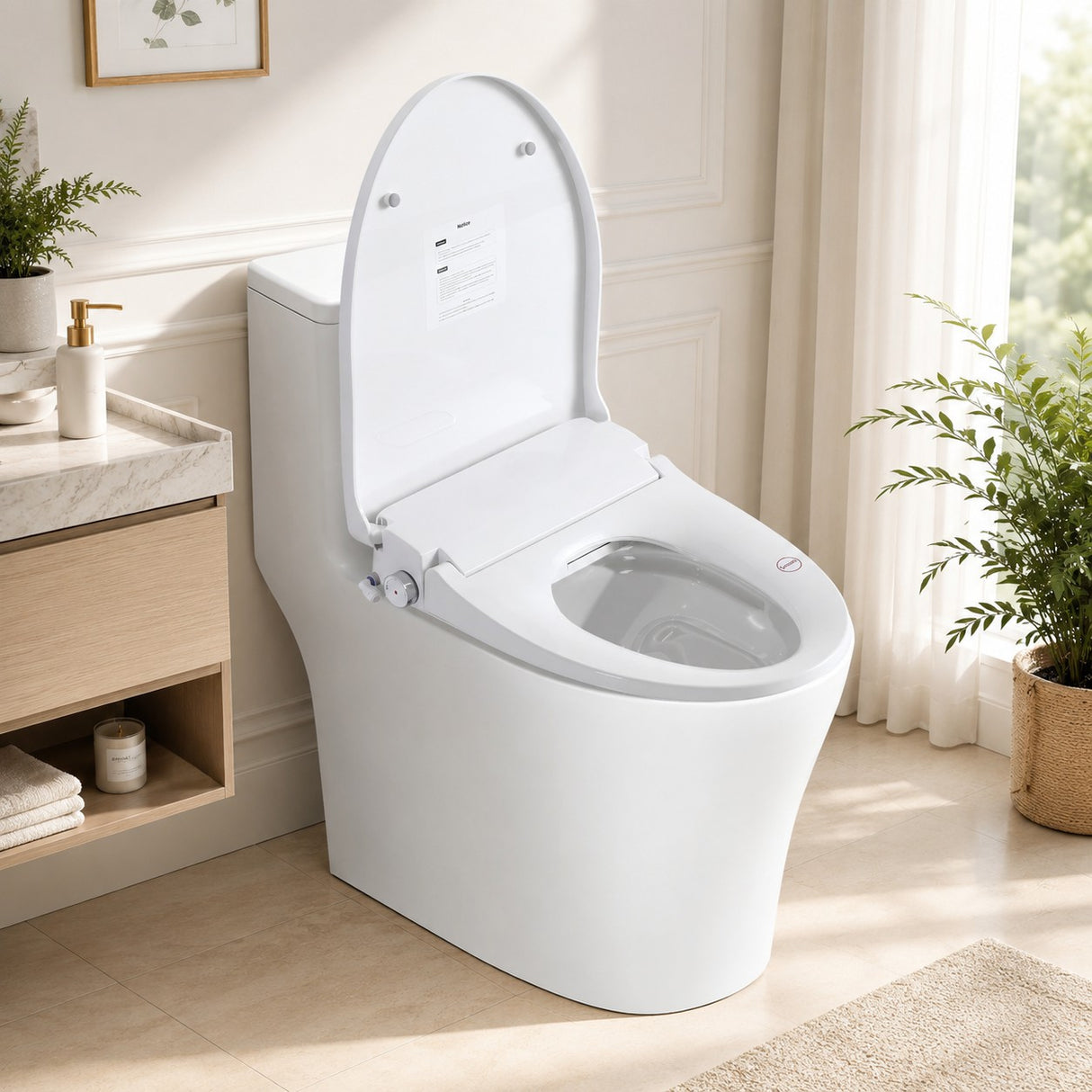 Smart Bidet Toilet Seat with Side Knob Adjustable Heated Seat