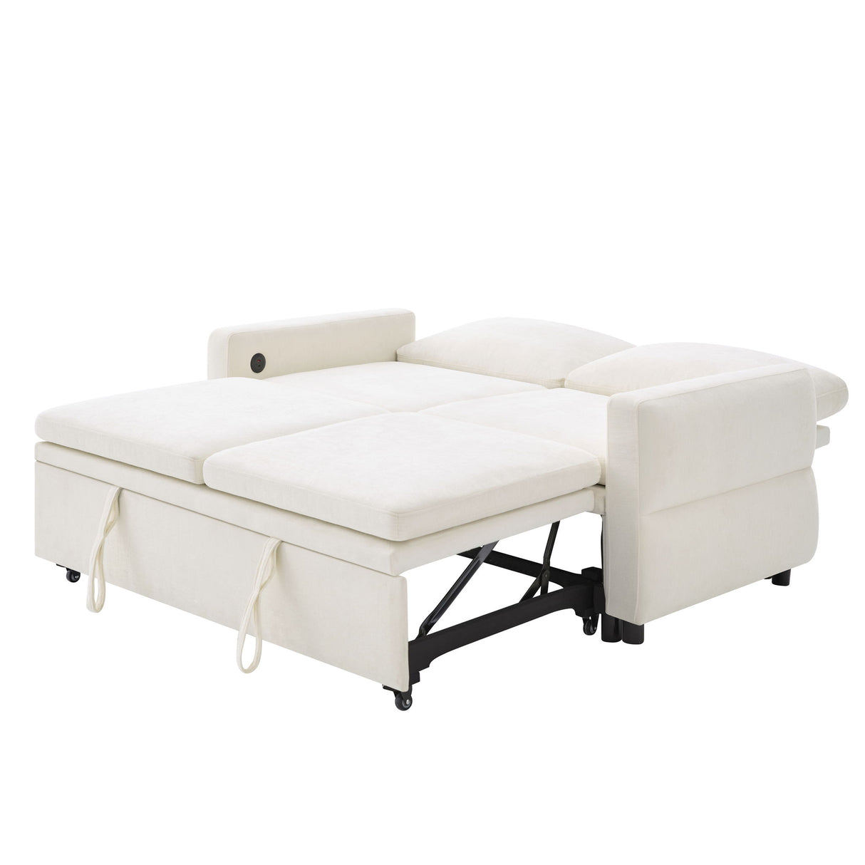 Convertible Sofa Bed Loveseat With Adjustable Backrest And USB Ports
