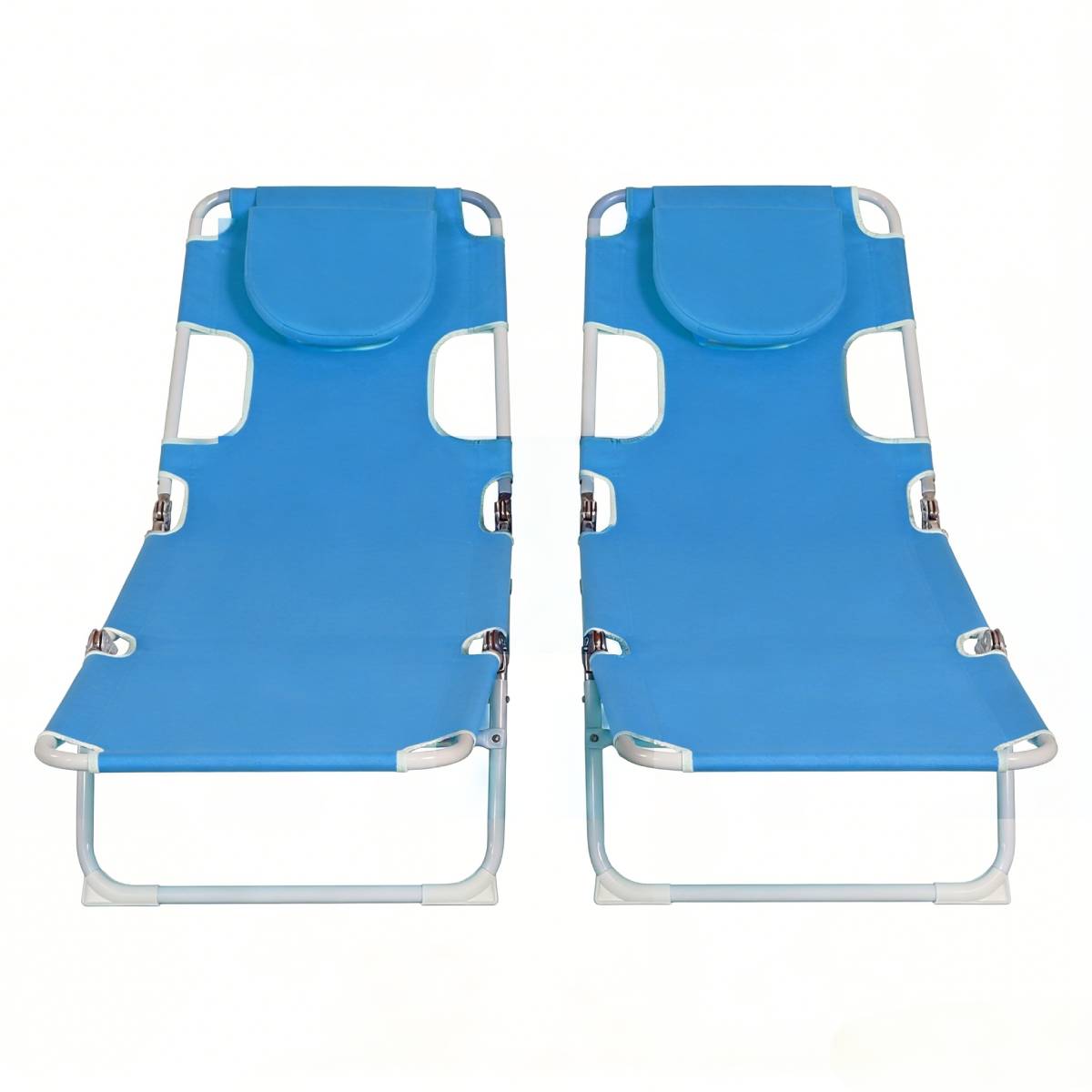 Set of 2 Lounge Portable Reclining Loungers