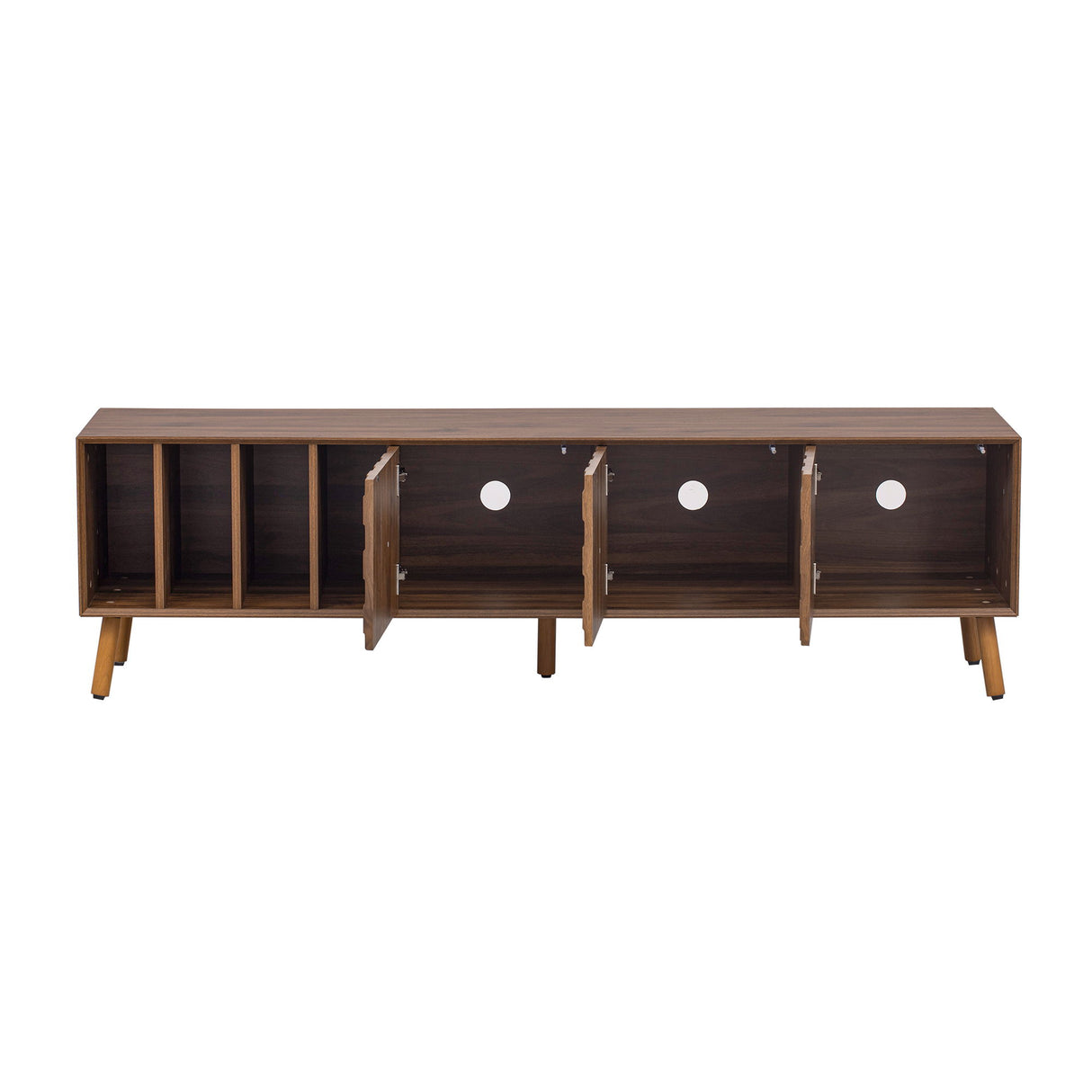 TV Stand, Cabinet For Living Room, Fits TVs Up To 80" - Walnut
