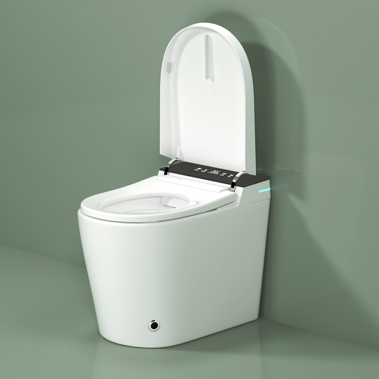 Compact Smart Toilet with Built-in Bidet Seat and Modern Tankless Design