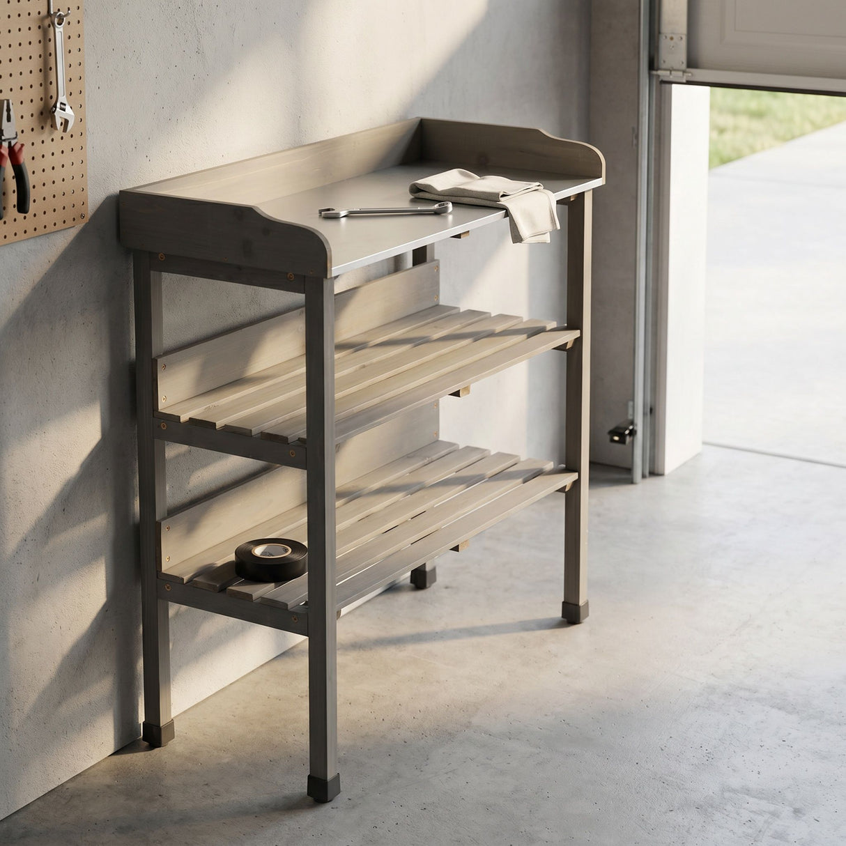 Outdoor Potting Table, 3 Tier Workbench