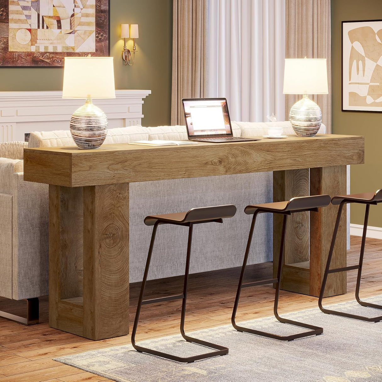 Console Table, Extra Long Narrow Sofa Table For Living Hallway