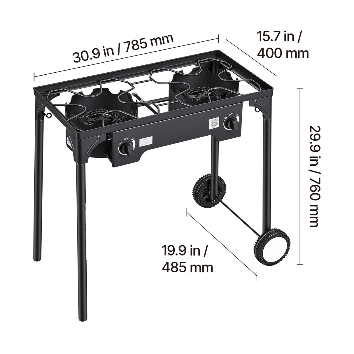 2 Burner Outdoor Propane Gas Stove, 150,000 BTU