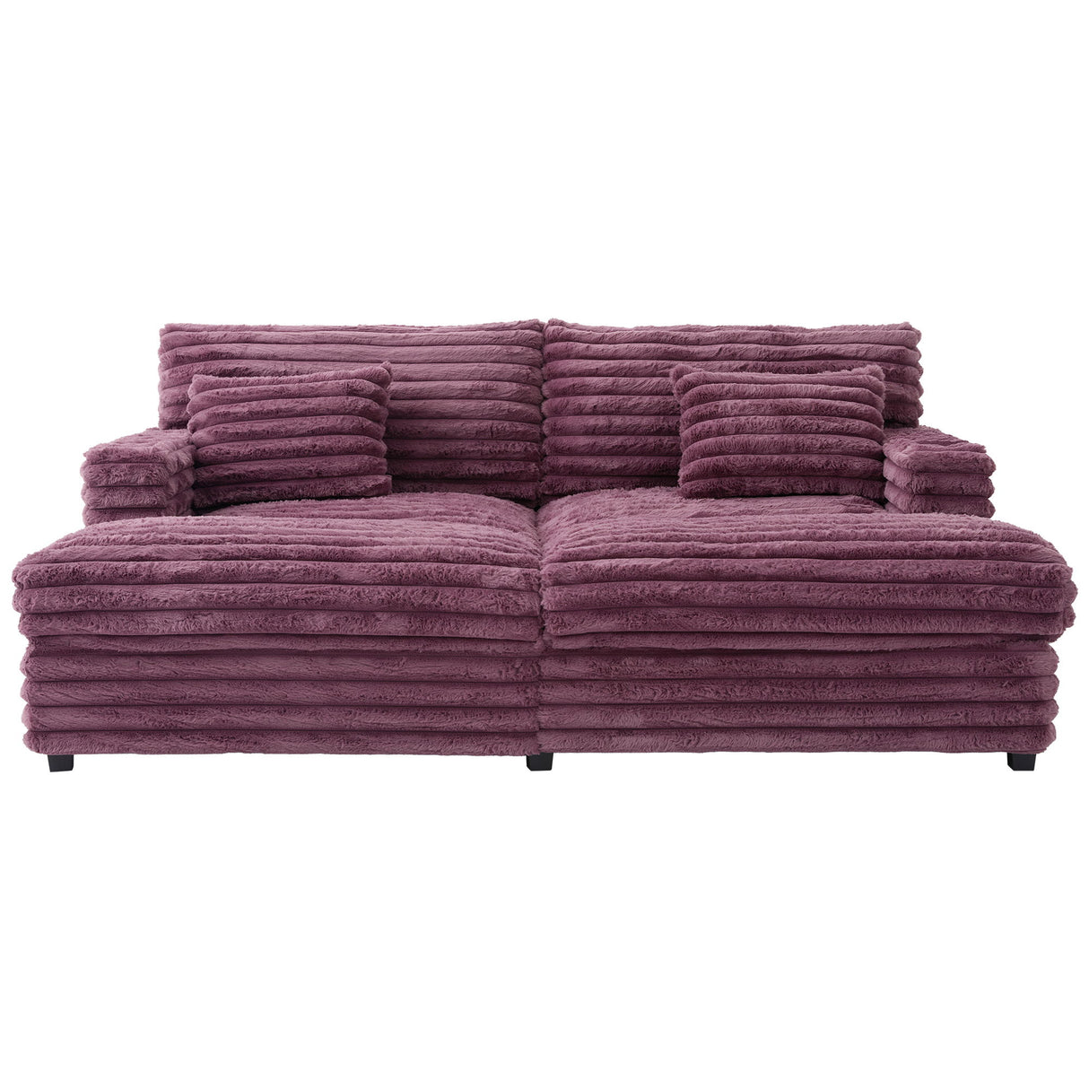 Oversized Double Chaise Lounge Sofa Bed With USB Ports And Cup Holders
