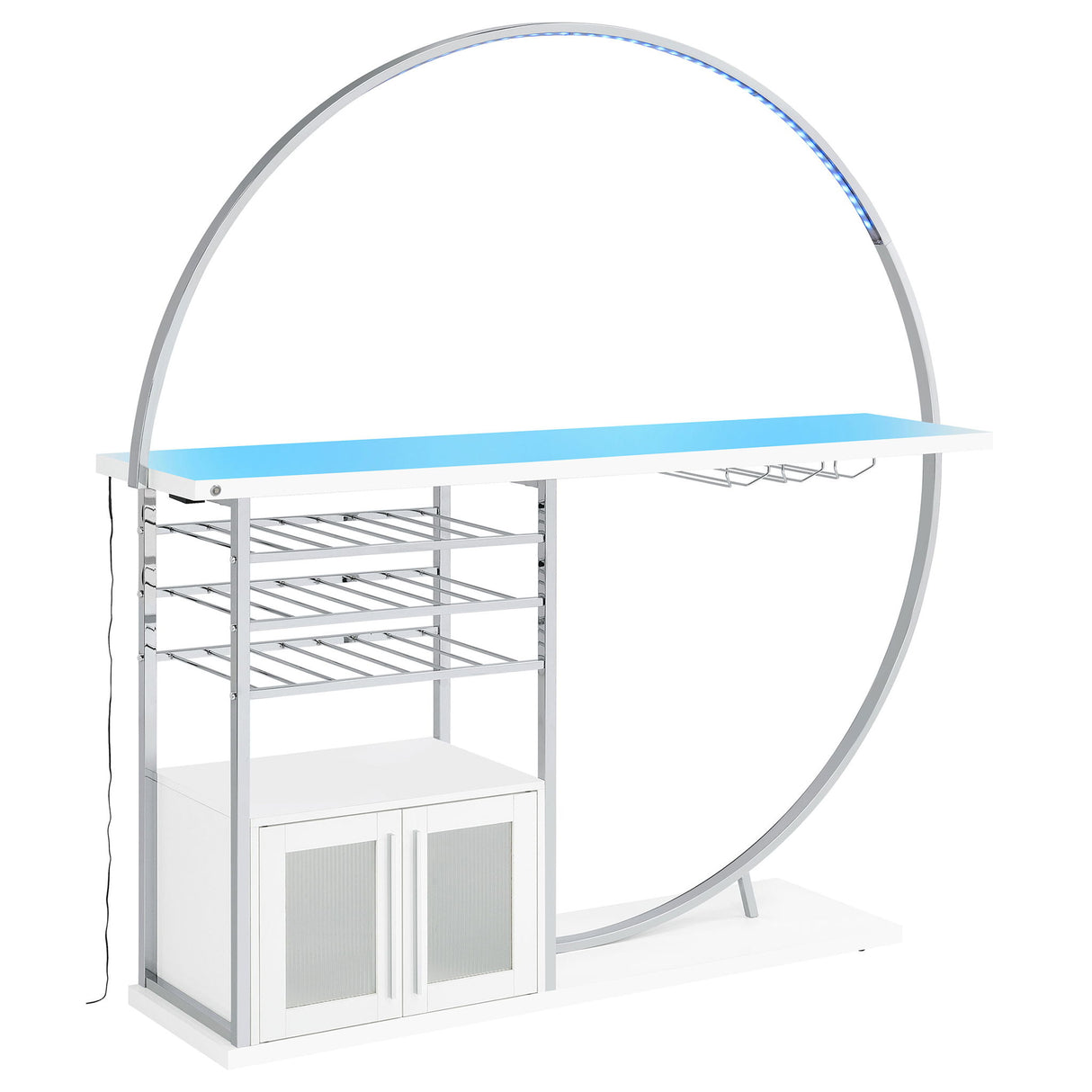 Casey - 2 Door Home Bar Storage Bar With Customizable Lighting - White
