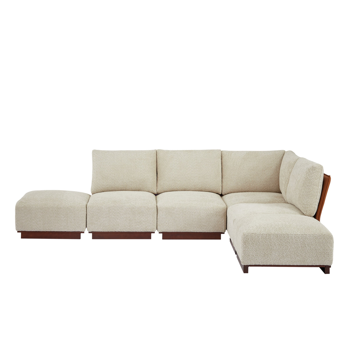 Velora 116 in. 6-Piece L Shaped Boucle Modular Sectional Sofa