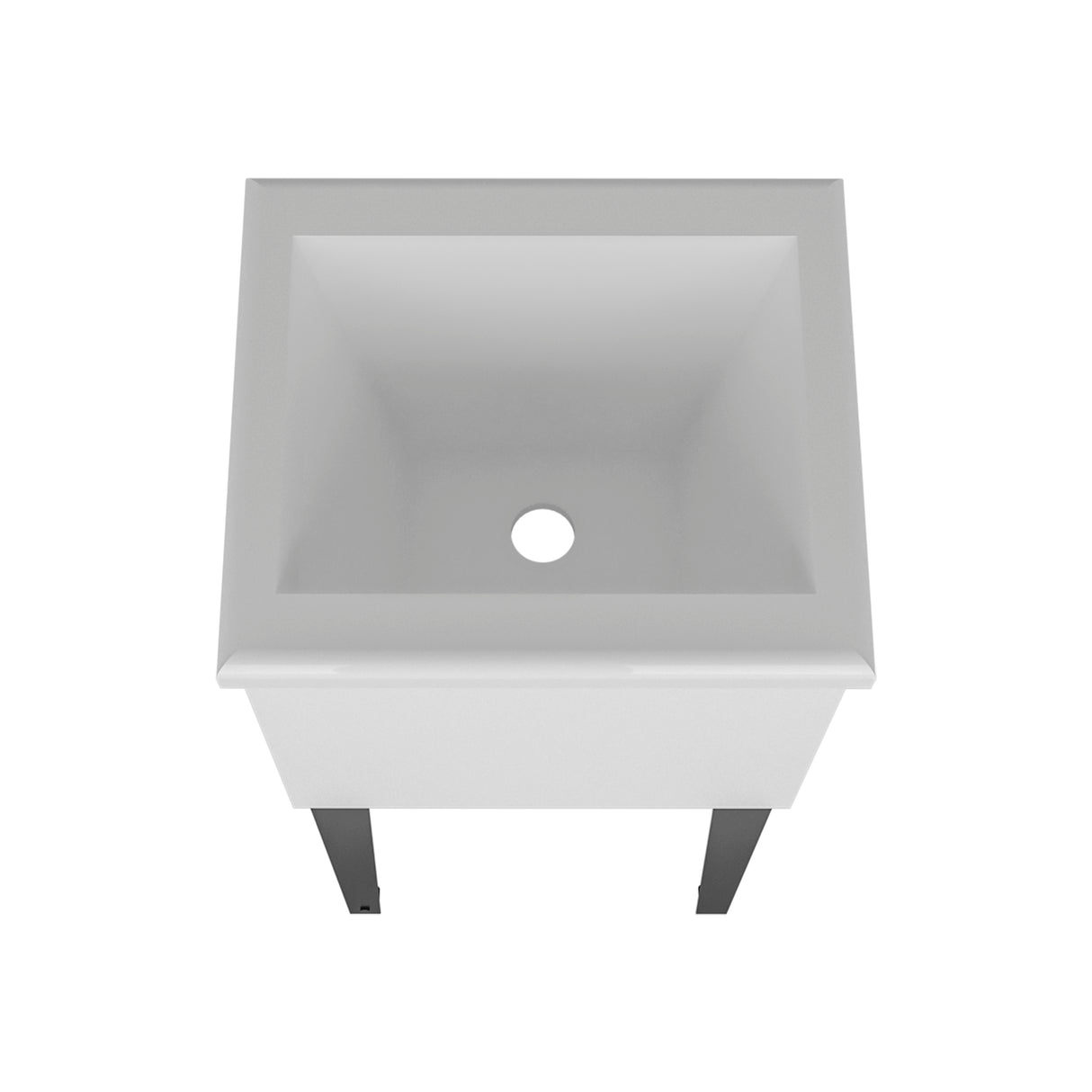 Katy Compact Utility Sink with Metal Legs for Laundry Room