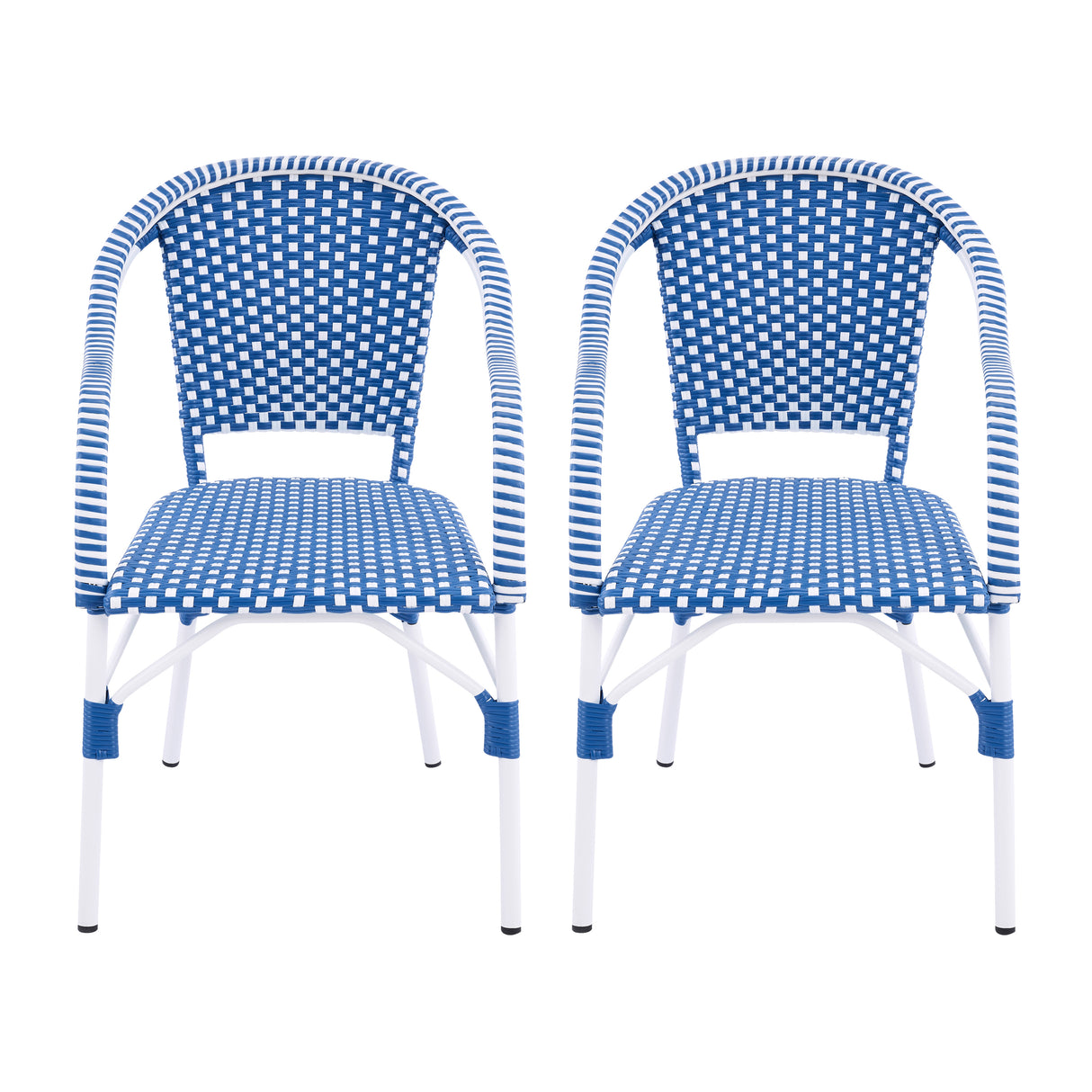 Outdoor Bistro Chairs with Aluminum Frame, Set of 2