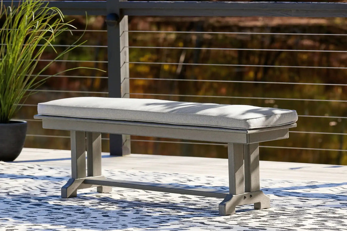 Visola - Bench with Cushion - Gray - Best Buy Furniture