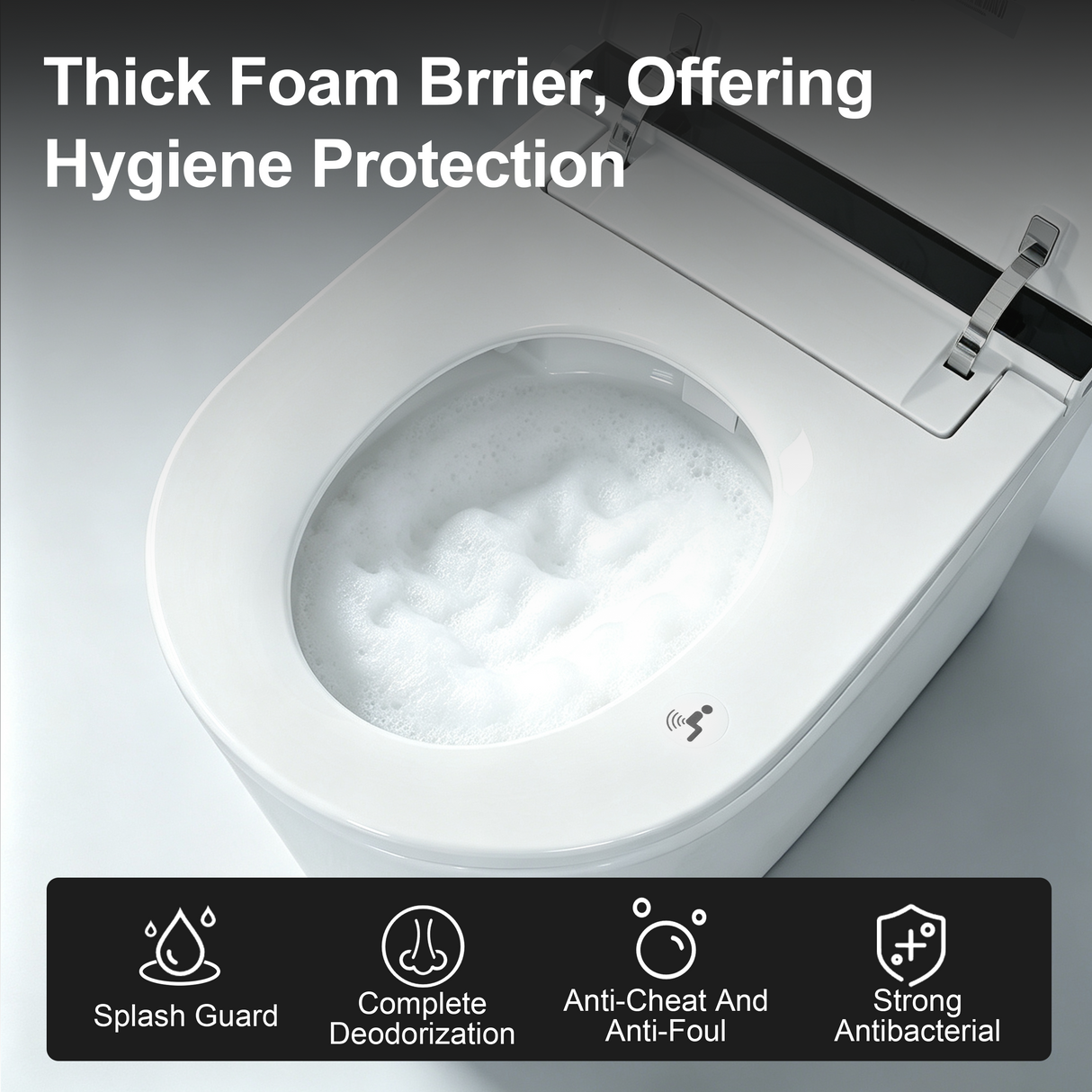 Household luxury no water pressure limit all-in-one intelligent toilet high-speed drying fully automatic flap sterilization splash-proof foam shield toilet