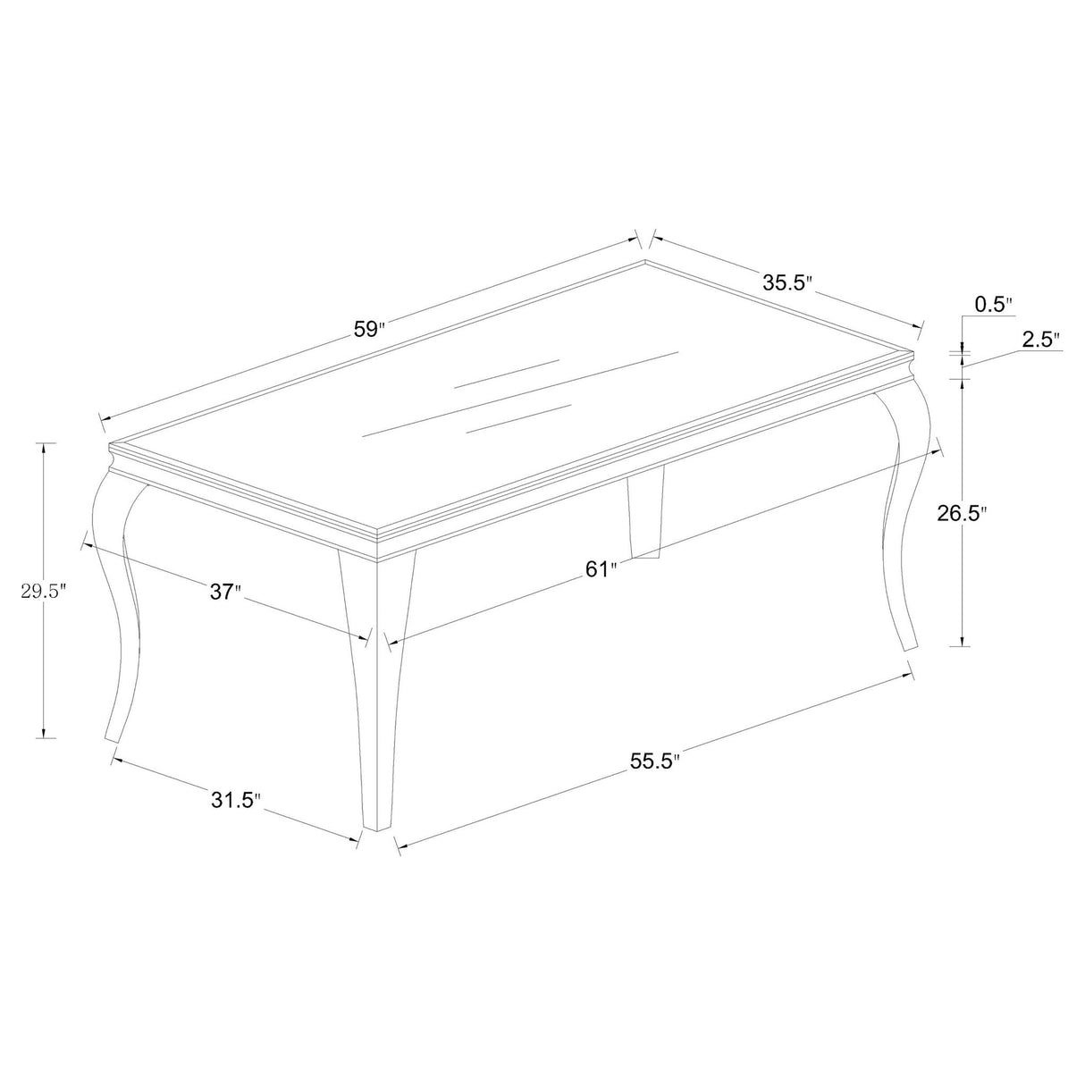 Dining Table - Black / Silver