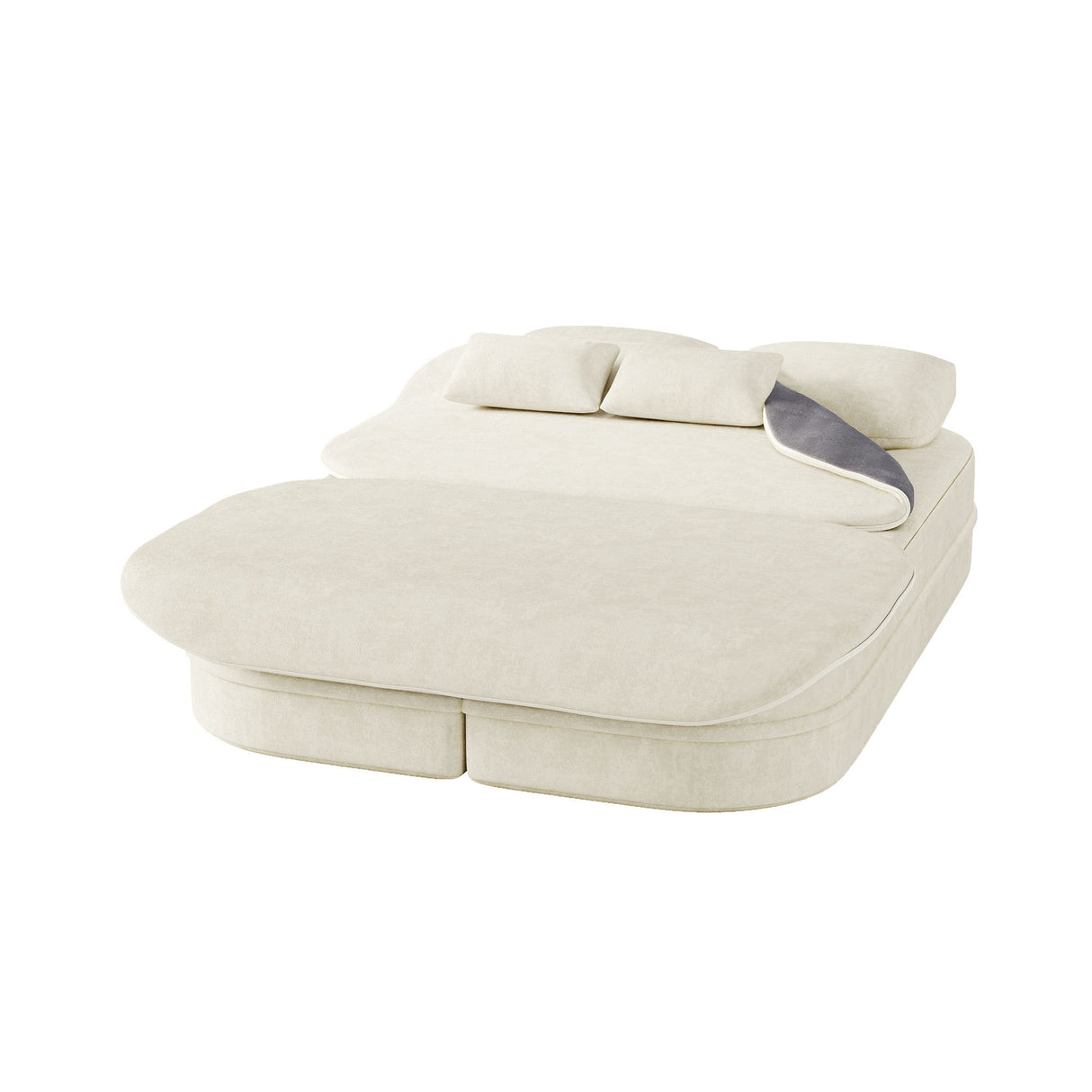 2 In 1 Foldable Sofa Bed With Multi Functional Blanket, Floor Lounge Sofa