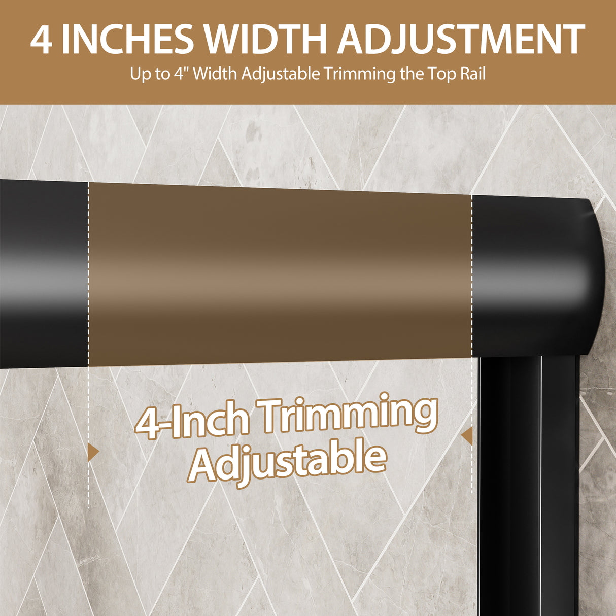 56"-60" W x 72" H Matte Shower Door