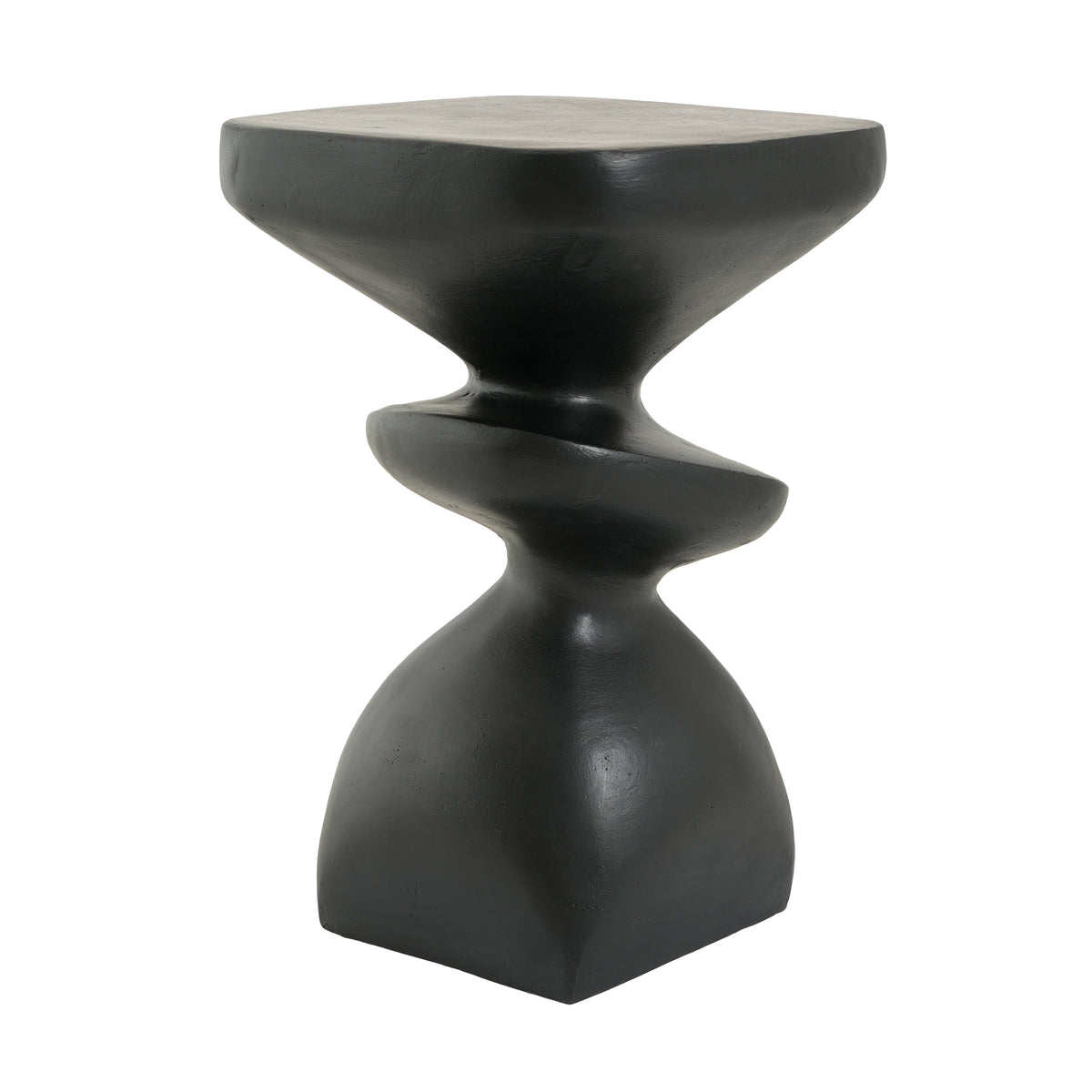 Black Abstract Tiered MGO Side Table