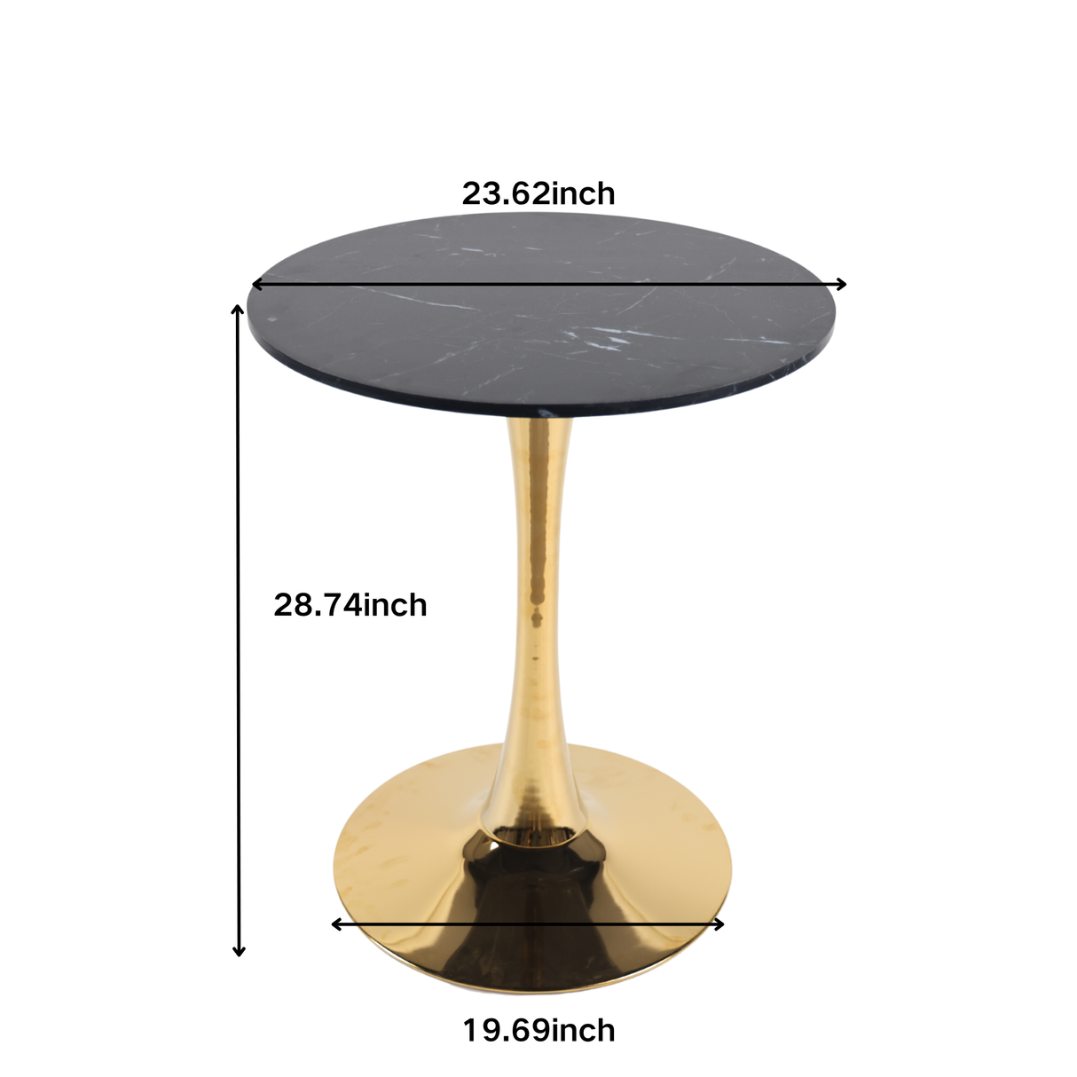Mid-Century Black Marble Tulip Table