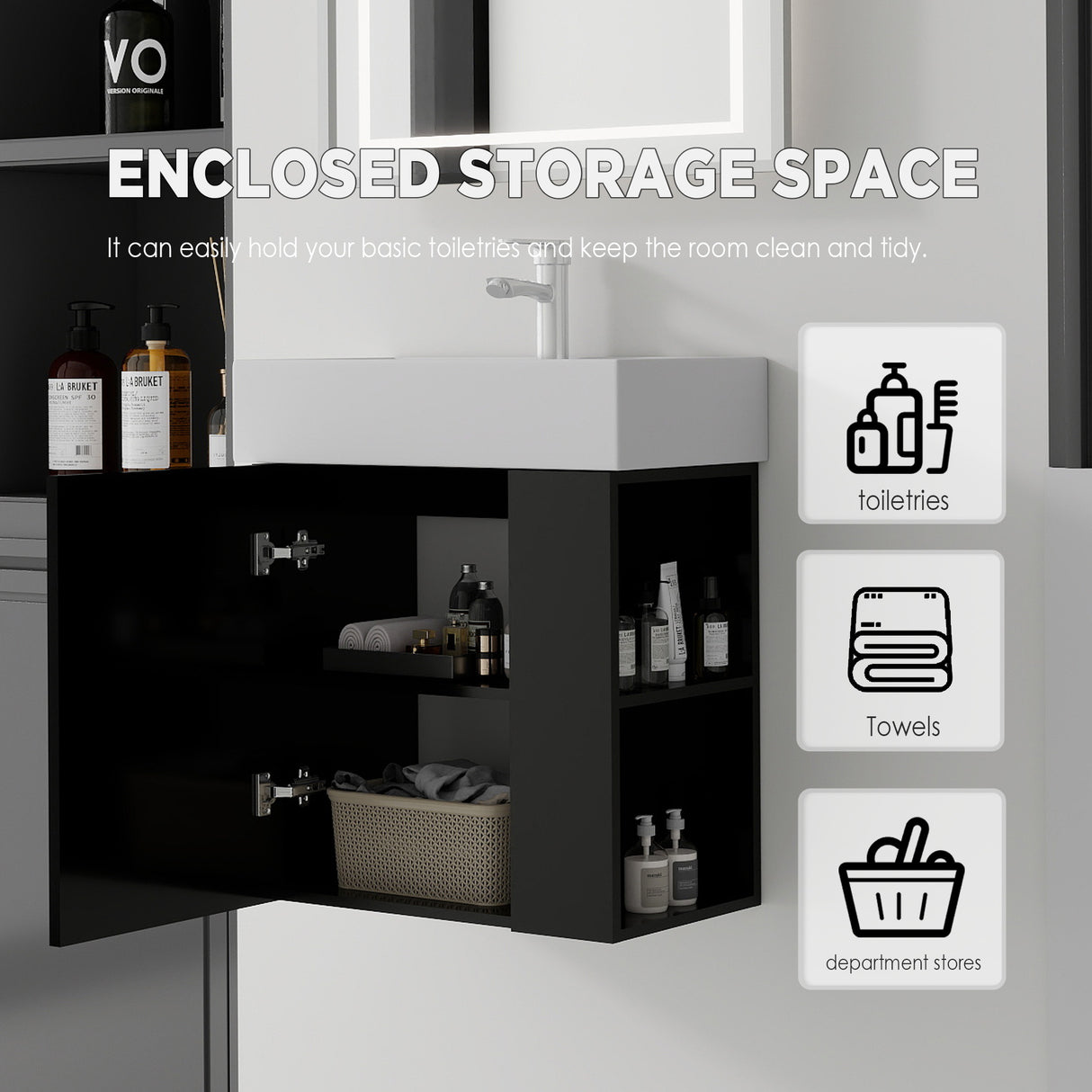 21.6 Inch Floating Bathroom Vanity with Sink