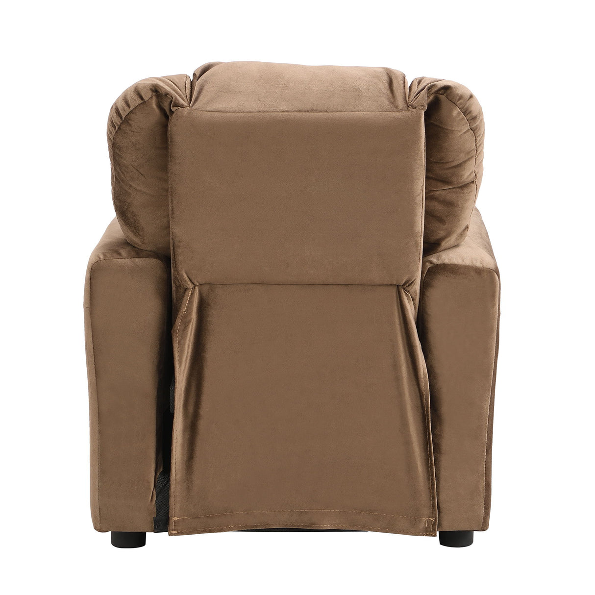 Kids Recliner Chair, Kids Upholstered Couch With One Cup Holder, Toddlers Recliner With Headrest And Footrest - Brown