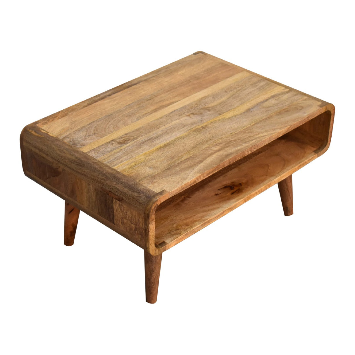Solid Wood Media Unit, Open Slot, Oak-ish