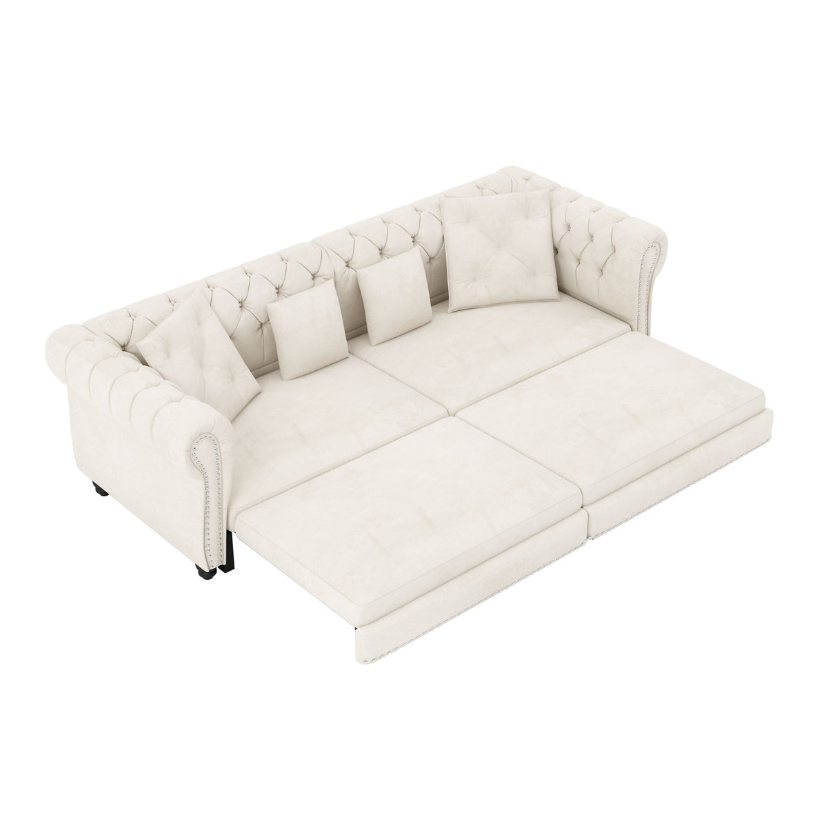 3 In 1 Pull Out Convertible Sleeper Sofa Bed, King Size, Chaise Lounge