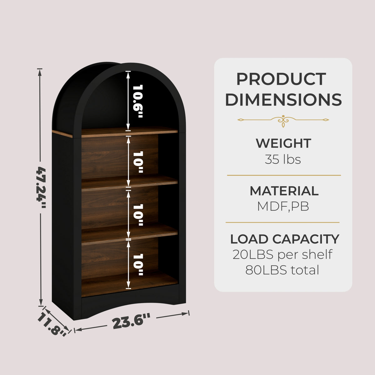 47" Freestanding Display Rack with Woodgrain Shelves