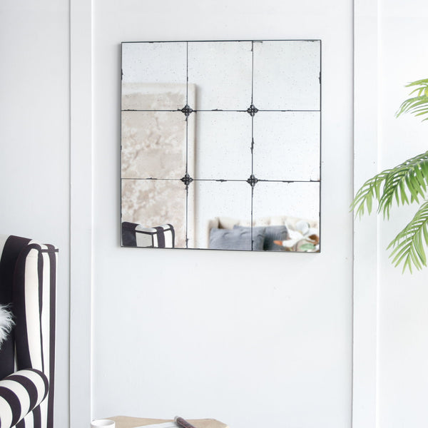 Traditional Decor Style Antique Glass Panel Mirror, Wall Mirror For Bathroom Entryway Console Lean Against Wall