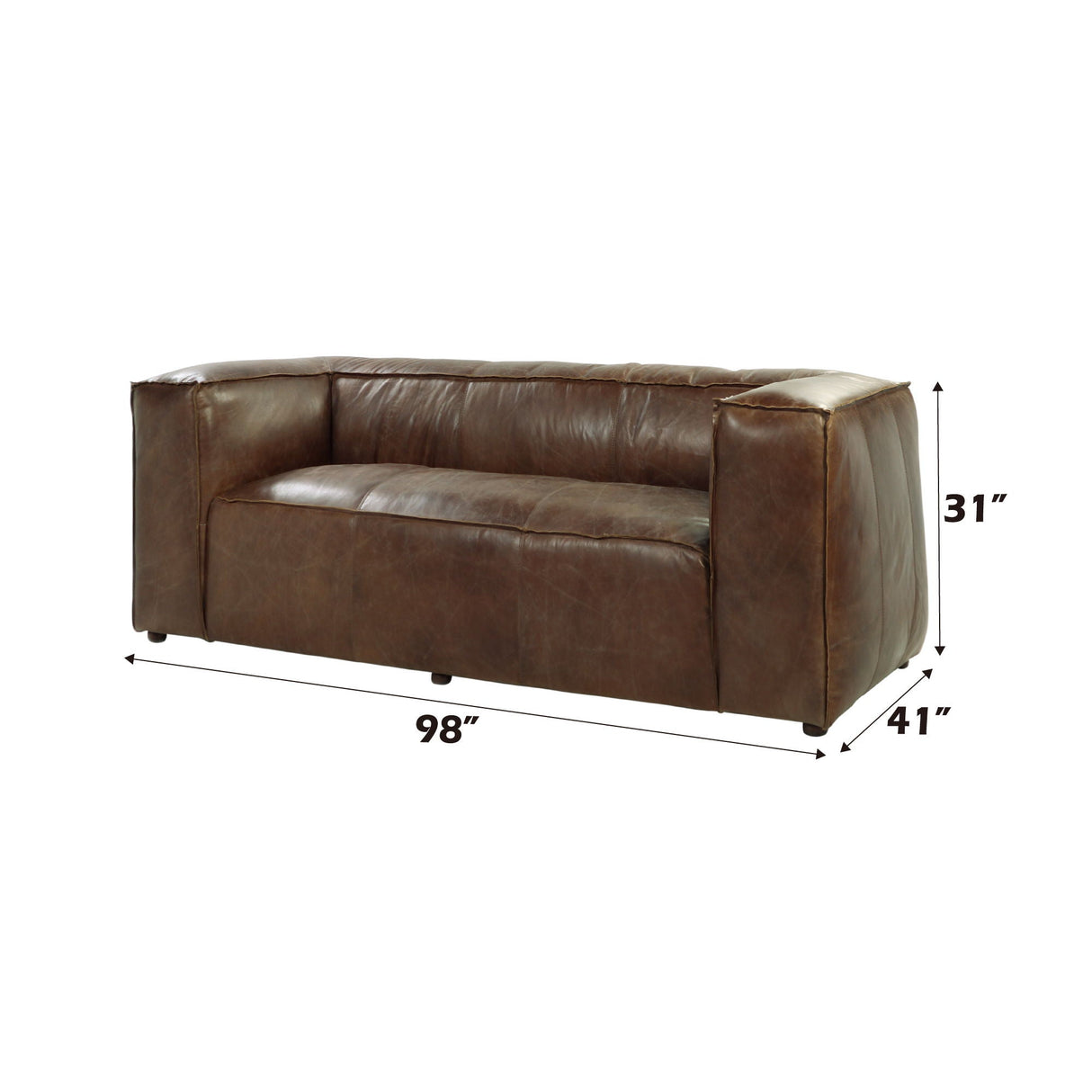 Brancaster - Grain Leather Sofa - Brown - Best Buy Furniture
