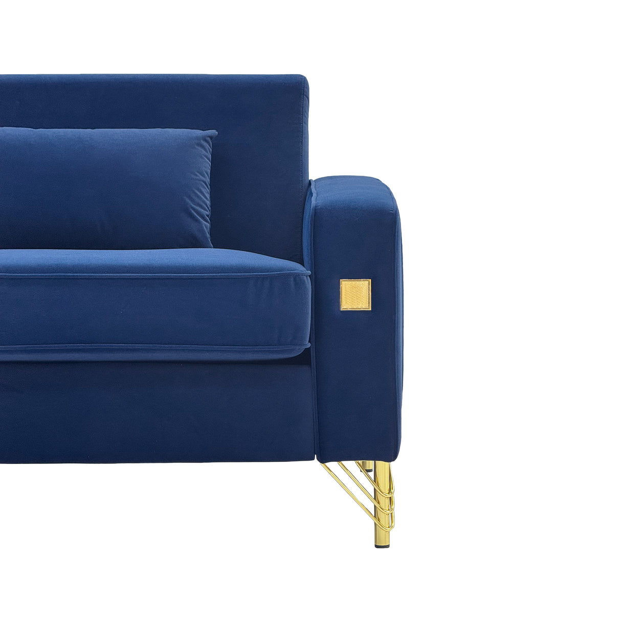 Royal Blue Velvet 2-Piece Sofa Set